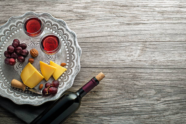 istock Wine bottle, wineglass and food 1090463236
