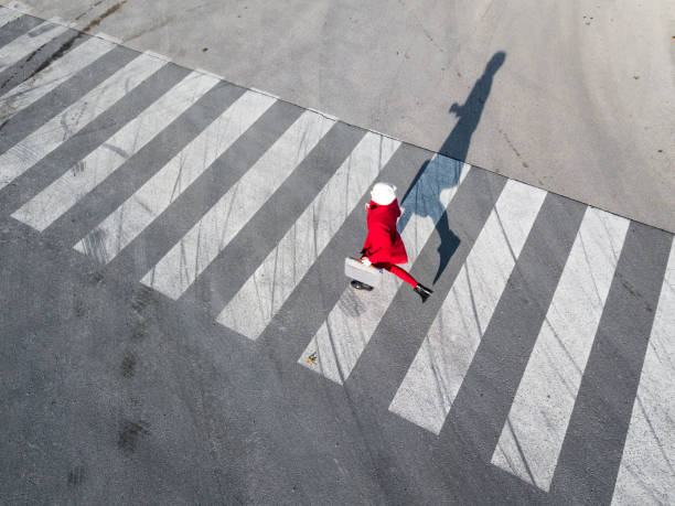 istock Top view of a pedestrian crosswalk 1090470116
