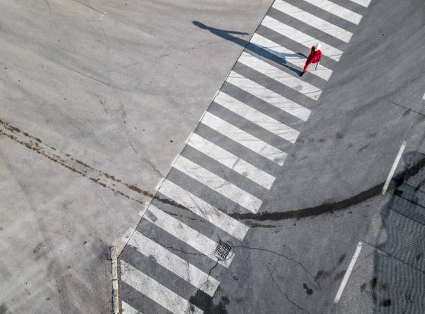 istock Top view of a pedestrian crosswalk 1090470122