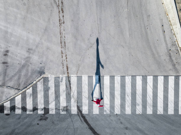istock Top view of a pedestrian crosswalk 1090470140