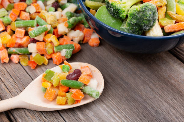 istock Frozen vegetables in a plastic bag. Healthy food storage concept. 1090472330