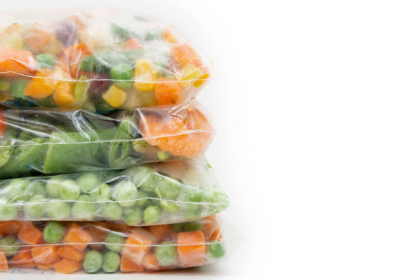 istock Frozen vegetables in a plastic bag. Healthy food storage concept. 1090474556