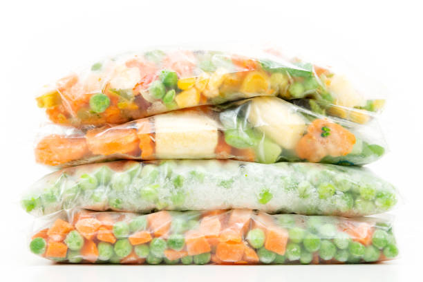 istock Frozen vegetables in a plastic bag. Healthy food storage concept. 1090474962