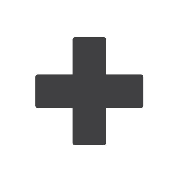 First Aid Sign Icon Vector Design Red Crossed cross shape stock illustrations