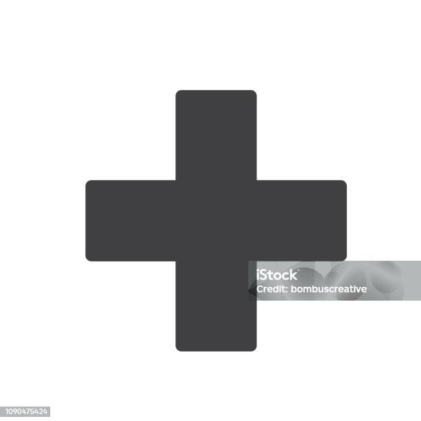 First Aid Sign Icon Vector Design Stock Illustration - Download Image Now - Cross Shape, Healthcare And Medicine, Icon Symbol