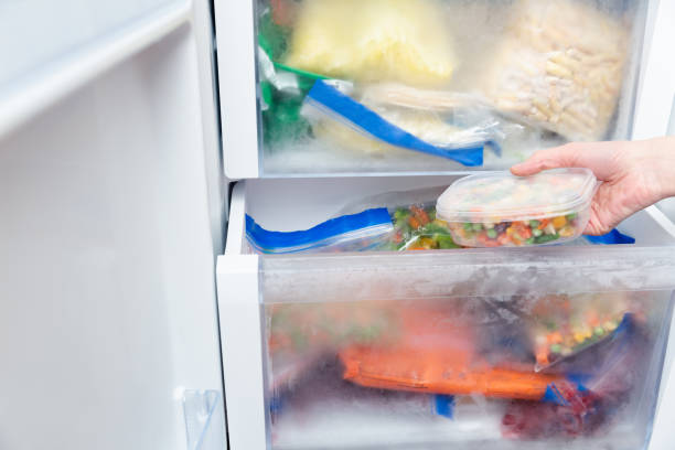 istock Frozen vegetables in a plastic bag. Healthy food storage concept. 1090476904
