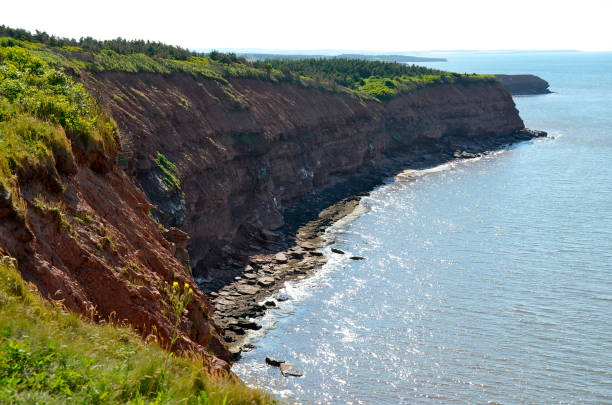 Red Cliffs on Prince Edward Island National Park Red Cliffs on Prince Edward Island National Park near Cavendish cavendish beach at prince edward island national park canada stock pictures, royalty-free photos & images
