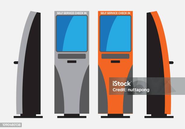 Check Reader Machine Icon Self Check Machine Vector Stock Illustration - Download Image Now ...