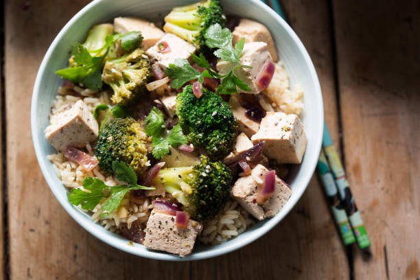 istock Broccoli, tofu, red onion stir fry 1090482776