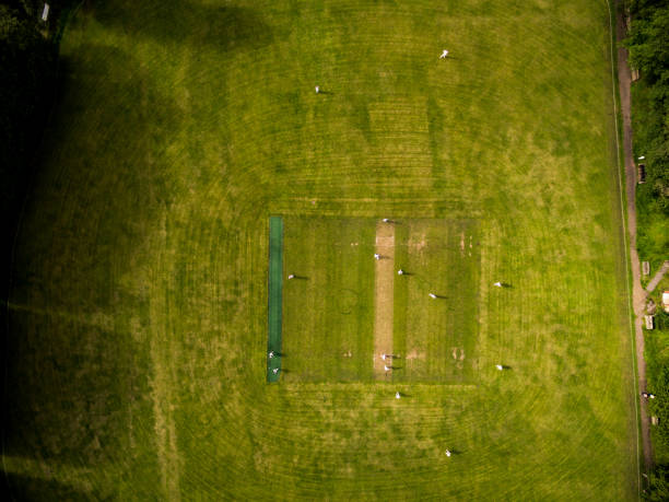 istock Aerial view of a Cricket Pitch 1090484304