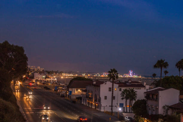 istock Santa Monica pier and Pacific freeway in dusk 1090487736