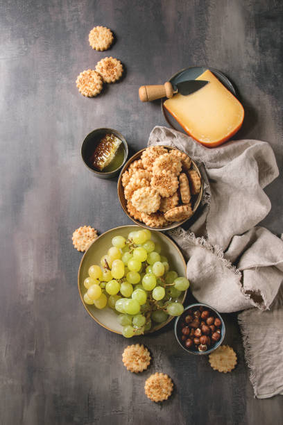 Cheese and grapes appetizer