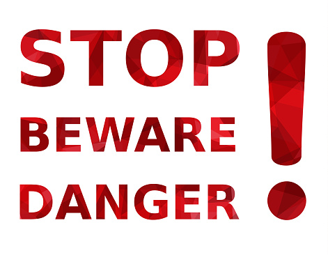 Beaware Stop Beware Danger And Exclamation Mark Set Of Typographic Designs In ...