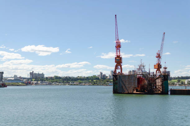 istock cranes in dry dock in the seaport 1090491306