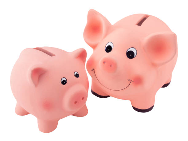 istock Two Piggy Banks isolated against white background 1090497254