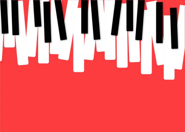 Vector illustration of Piano Music Poster. Black and White Piano Keyboard. Music Symbol. Vector Piano Keys