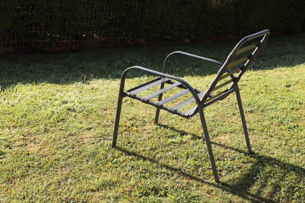 Aisle chairs along the exterior of the building