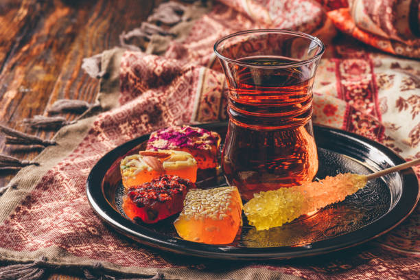 istock Tea in armudu with oriental delight 1090512620