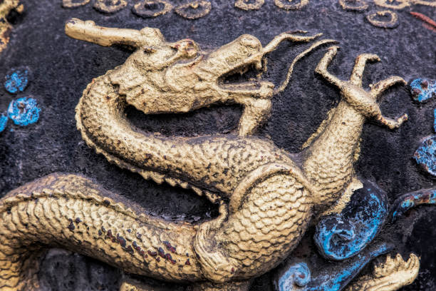 istock Dragons that decorate the Qingyang Temple in Chengdu, China 1090514672