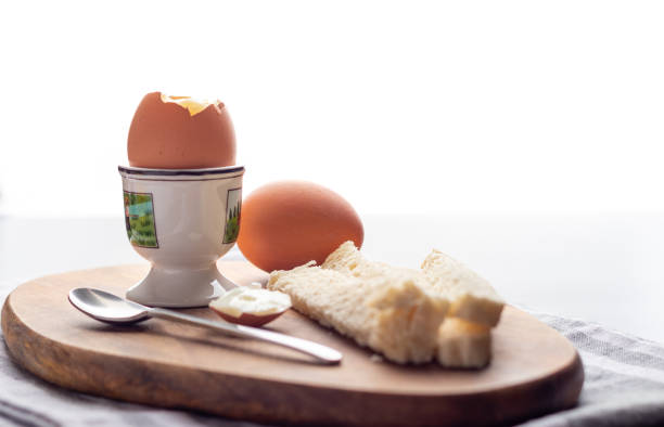 boiled eggs with bread