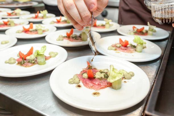 istock Making of posh antipasti with fish carpaccio 1090523274