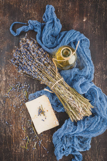 istock Lavender oil, herbal soap and bath salt 1090527070