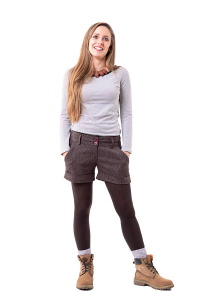 istock Relaxed smiling cute hipster woman in second hand style clothes posing 1090548582