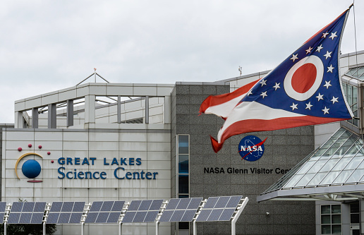The NASA Glenn Visitor Center, part of the Great Lakes Science Center located in downtown Cleveland, Ohio.