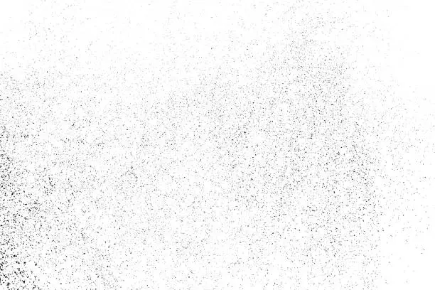 Vector illustration of Black grainy texture isolated on white.