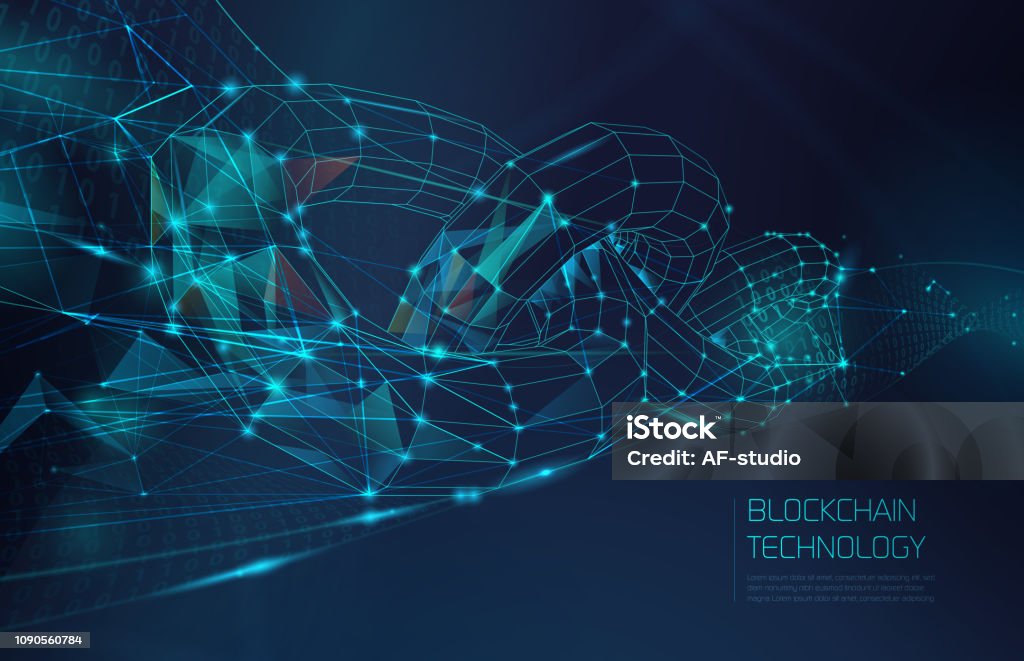 Grid Background Blockchain Abstract Blockchain Network Background Stock Illustration - Download ...