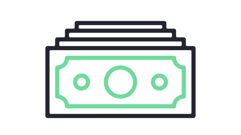 Monetary Policy Line Icon Animation with Alpha