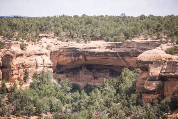 Mesa Verde National Park is in southwest Colorado. It's known for its well-preserved Ancestral Puebloan cliff dwellings, notably the huge Cliff Palace. The Chapin Mesa Archeological Museum has exhibits on the ancient Native American culture. Mesa Top Loop Road winds past archaeological sites and overlooks, including Sun Point Overlook with panoramic canyon views. Petroglyph Point Trail has several rock carvings.