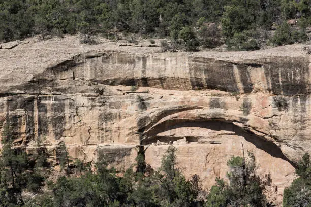 Mesa Verde National Park is in southwest Colorado. It's known for its well-preserved Ancestral Puebloan cliff dwellings, notably the huge Cliff Palace. The Chapin Mesa Archeological Museum has exhibits on the ancient Native American culture. Mesa Top Loop Road winds past archaeological sites and overlooks, including Sun Point Overlook with panoramic canyon views. Petroglyph Point Trail has several rock carvings.