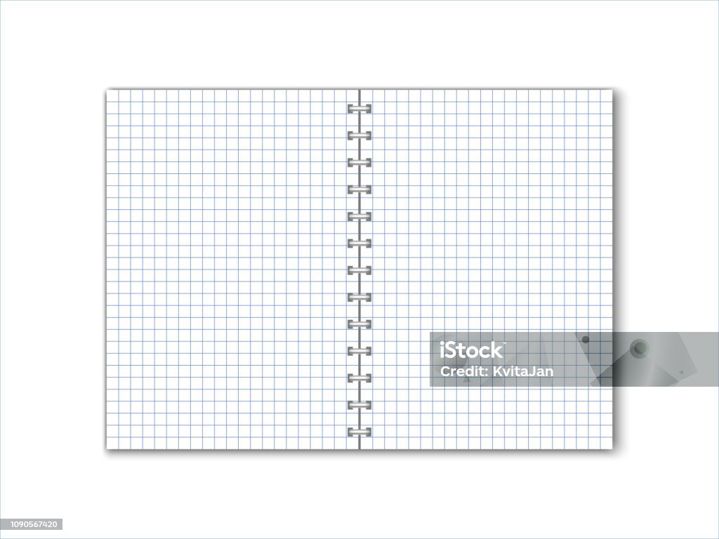 Square Notebook Vector Background Detailed Vector Square Paper Notebook With Circular Binding Stock ...