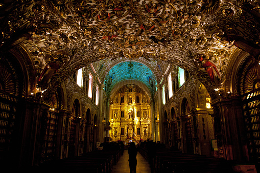 The baroque style of the Church of Santo Domingo, Oaxaca, Mexico