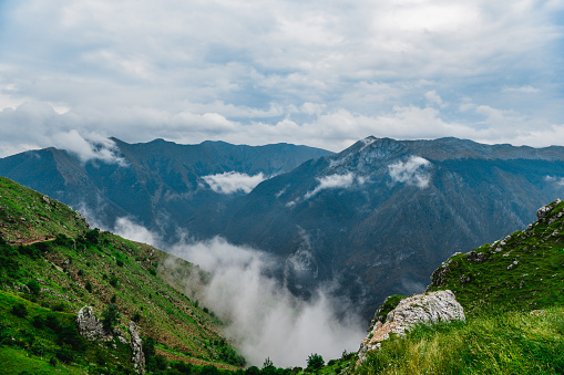 Clouds above old Bosnian Village Lukomir on the sides of Rakitnica Canyon