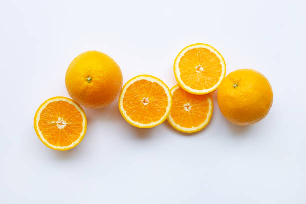 istock Fresh orange citrus fruits on white background. 1090572992