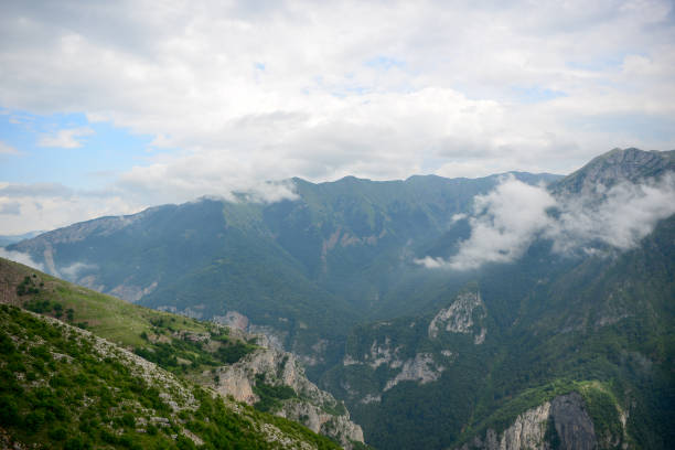 Clouds above old Bosnian Village Lukomir on the sides of Rakitnica Canyon