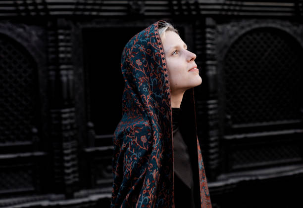 Young woman in scarf