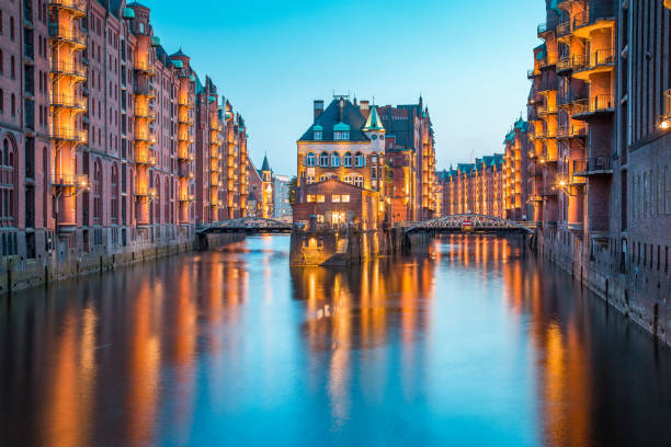 istock Hamburg Speicherstadt at twilight, Germany 1090582114