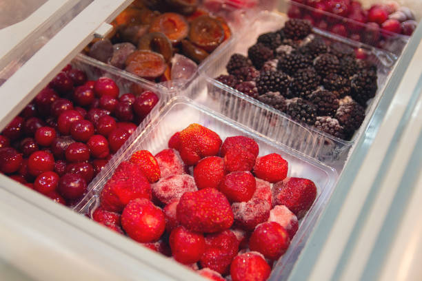 istock Frozen fruit on the shop counter. Food 1090584988