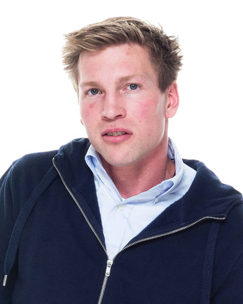 Attractive young male is getting sick
