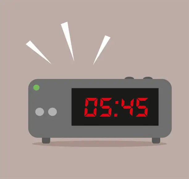 Vector illustration of Digital alarm clock