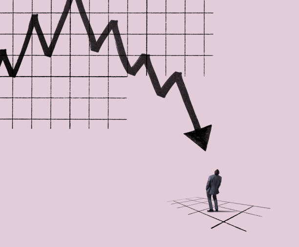 istock Businessman Looking Up At Chart As Arrow Crashes Through A Chart 1090589712