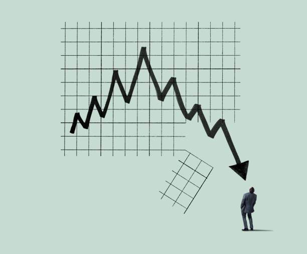 istock Businessman Looking Up At Chart As Arrow Crashes Through A Chart 1090589718