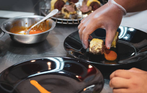 istock Chef cooking food in the kitchen, Chef preparing food 1090589768