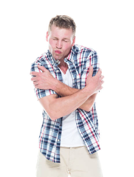 istock Handsome man in shirt and shorts is feeling love 1090590710