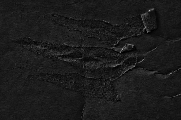 istock Dark black blank paper backgrounds creased crumpled surface old torn ripped posters grunge textures placard 1090593322