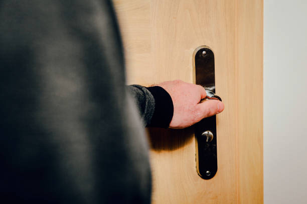 istock Closing the door, protecting your own home. 1090597122