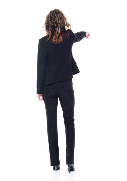 istock Caucasian businesswoman is hands pointing forward 1090598784